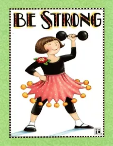 Biglietto di auguri Mary Engelbreit ME Be Strong marrone bruna Bob ragazza bianco interno - Foto 1 di 3