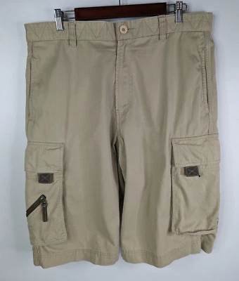 Pantalones Cortos Carga Vintage Mudd Caqui Beige Para Hombre Talla 34 Sueltos 100% Algodón Y2K Foto 1 de 4