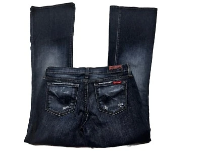 Pantalones de mezclilla elásticos azules 2 hechos en California talla 28 x 31 lavado oscuro EE. UU. Foto 1 de 4