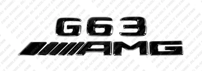 New Gloss Black Emblem Logo Letters for Mercedes-Benz G63 V8 Biturbo AMG W463 - Image 1 of 4