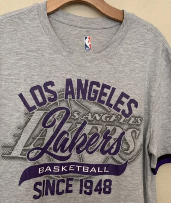 Los Angeles Lakers NBA Men's Gray Graphic T-Shirt Since 1948 Size M - Image 1 of 4