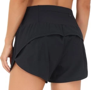 Womens High Waisted Running Shorts Quick Dry Athletic Workout Shorts Size Large - Picture 1 of 6