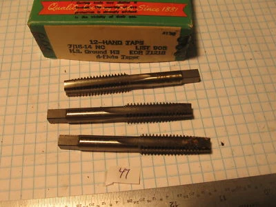 Lista de herramientas estándar 3 piezas 7/16-14 905 HSS H3 4 grifo de flauta nuevo (47) Foto 1 de 3