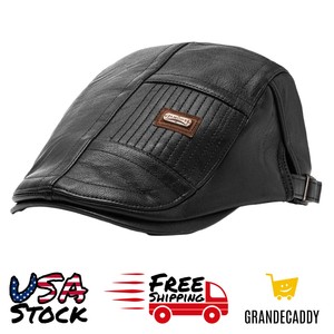 Faux Leather Beret Hats for Men for 