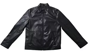 "New" Dockers Black Faux Leather Zip Up & Zip Pockets Men's Jacket - Size: M - Picture 1 of 22
