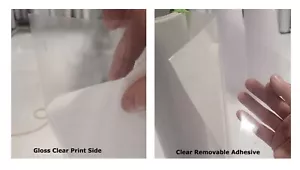 Calcomanía adhesiva transparente brillante borrado en seco de 3,0 mil vinilo autoadhesivo solvente y látex - Imagen 1 de 12