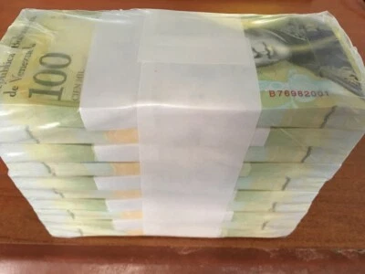 Venezuela 100000 100,000 Bolivares 1000 Pc Brick Bundle UNC 2017 New Fuerte Note - Image 1 of 4