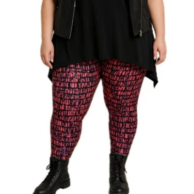 Lularoe Black and Neon Leggings Women's Tall and Curvy OS Stretchy Pink Colorful - Image 1 of 4