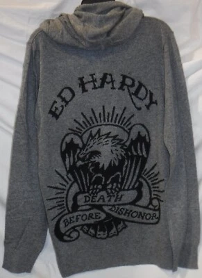 Cárdigan Swtr tejido cremallera con capucha Tattood ED HARDY XL Muerte antes del deshonor Foto 1 de 4