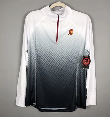 USC Trojans 1/4 молнии длинным рукавом пуловер женщин XL белый серый красный активный - Изображение 1 из 4