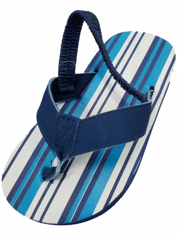 Infant/Toddler Boys Blue & White Stripe Flip-Flop Sandals Summer Kids Shoes - Image 1 of 1