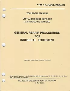Historical book Gereral Repair Procedures for Individual Equipment - Foto 1 di 1