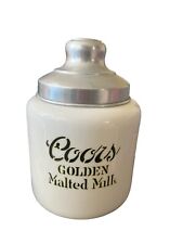 Vintage Coors Milk Golden Malted Milk Porcelain Container RARE prohibition era