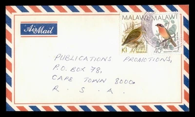 DR WHO MALAWI BIRD K1 AIRMAIL TO SOUTH AFRICA w10672 - Image 1 of 2