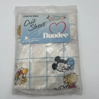 NUEVO NOS De colección Dundee Disney Bebés Bebé Mickey Minnie Mouse Sábana Ajustable para Cuna Foto 1 de 4