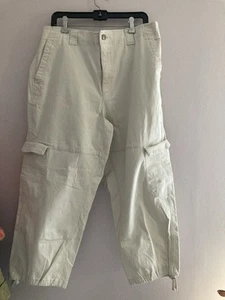 Old Navy cargo Pants Men off white wide Leg Baggy Y2K Style Skater Punk xl - Picture 1 of 8