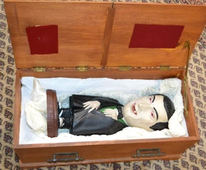 DRACULA in CUSTOM COFFIN ~ Tuscany Studios Chalkware Vintage 1972 Marked ~ OOAK! - Picture 1 of 24
