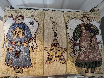 Vintage Angel Tapestry Pillow Angels Among Us  Believe In Angels Angel Collector - Image 1 of 2