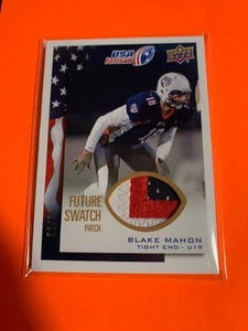 2014 UD USA FOOTBALL BLAKE MAHON 3 CLR JERSEY CARD 52/55 FUTURE SWATCH PATCH RC - Picture 1 of 1