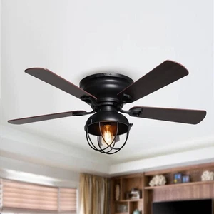 matrix decor 42 in. Indoor Black Flush Mount Ceiling fan with Light Kit & Remote - Picture 1 of 15