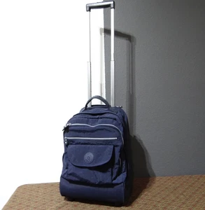 Kipling Wheeled Rolling Backpack Carry On Luggage Blue (USED) - Picture 1 of 19