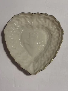 Belleek Irland Claddagh Herz Schale Porzellan Goldrand 7" keltisches Design - Bild 1 von 6
