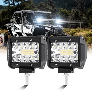 2x AUXBEAM 4" LED Work Light Pods SPOT Fog Driving Cube for Can-Am Maverick X3 - Imagen 1 de 12