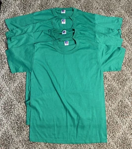 Lot of 4 Vintage Russell Athletic Green Single Stitch Medium T Shirt Size USA M - Picture 1 of 10
