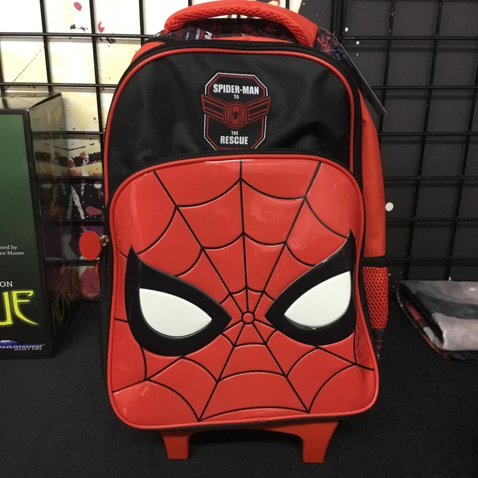 Marvel Spider-Man Rolling Backpack small kids 12" top to bottom good shape