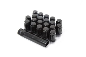 20pc 12x1.25 | Conical Seating | Closed End | Black spline Lug Nuts - Picture 1 of 1