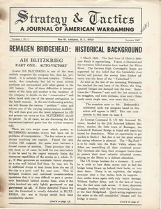 Strategy & Tactics S&T # 1 Vol 1 #1 Remagen, Blitzkrieg reimpresión Play Copy FS - Imagen 1 de 3