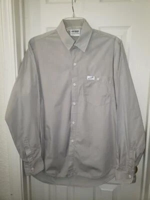 VINTAGE 80s GUESS JEANS SHIRT PRODUCTS MENS M GRAY LONG SLEEVE BUTTON FRONT RARE - Image 1 of 4