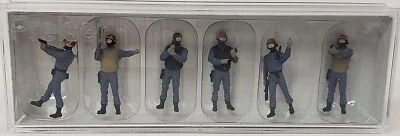 PREISER NEW #10446 HO 1/87 Set of Six SWAT Team Police Officers in Gray/Black - Image 1 of 2