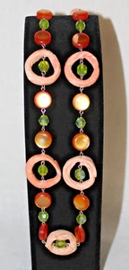 Orange & Green Bead Necklace - Picture 1 of 5