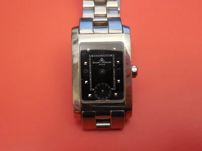 BAUME MERCIER RELÓGIO SOCIAL PULSEIRA HAMPTON AÇO SÓLIDO 20MM SUB SEGUNDO PRETO - Imagem 1 de 4