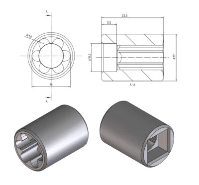 MARKENLOS Ritzel Kupplung Adapter Verzahnung Mitnehmer passend für Krups Mixer 3Mix 3000