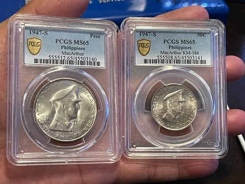 USA/Philippines 1947 MacArthur SET Silver Coins Cover