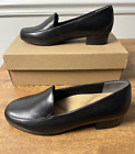 Trotters Black Leather Women's Monarch Slip on Shoes / Loafer Comfort Size 9W
