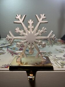 Silver Gold Chrome Heavy Snowflake Christmas Stocking Holder