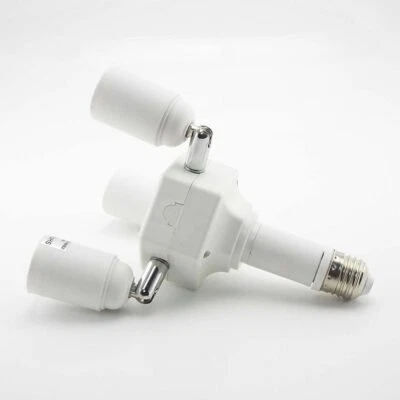 Adjustable 4 Heads E27 Splitter Lamp Base LED Light Bulb Holder Converter Socket - Image 1 of 4