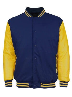 Nueva chaqueta universitaria Letterman de béisbol vintage clásica premium con botones a presión para hombre Foto 1 de 2