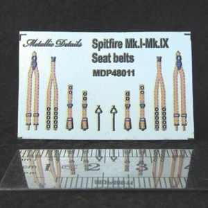 Cinture di sicurezza Spitfire Mk,I-Mk,IX (decalcomanie 3D) scala 1:48 - per model kit aerei - Foto 1 di 4