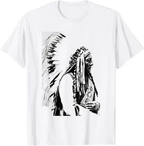 Sitting Bull Native American Indian Lakota Sioux Headdress Gift Unisex T-Shirt - Picture 1 of 3