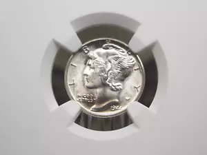 1944 "S" Mercury SILVER Dime 10c NGC MS66 FB #017 *FULL BANDS* Gem BU ECC&C, Inc - Picture 1 of 5