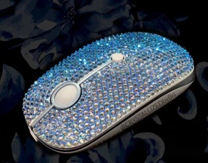 Bling Wireless Mouse AUSTRIAN CRYSTALS USB Crystallized Bedazzled Laptop Apple - Picture 1 of 11