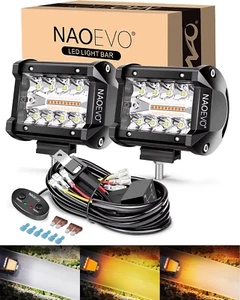 Combo de luces LED de 4 pulgadas y 2 piezas de foco de inundación LED antiniebla conducción 4X4 luces todoterreno - Imagen 1 de 16