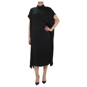 Balenciaga Row cut tonal printed logo all over  shirt dress 40 made Italy - Picture 1 of 10