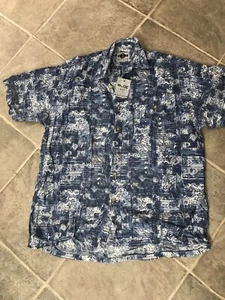 Men's Size L Bloc vintage New Horizon Shirt Short Sleeve Blue - Picture 1 of 2