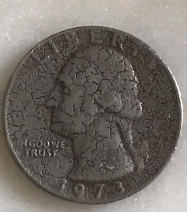 1973 Washington Quarter no Mint Mark Crackle Crackled Surface Finish Crazing - Picture 1 of 2