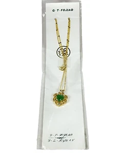 Fashion Jewelry Gold Color Necklaces & Jade Pendants 16 inch - Picture 1 of 3